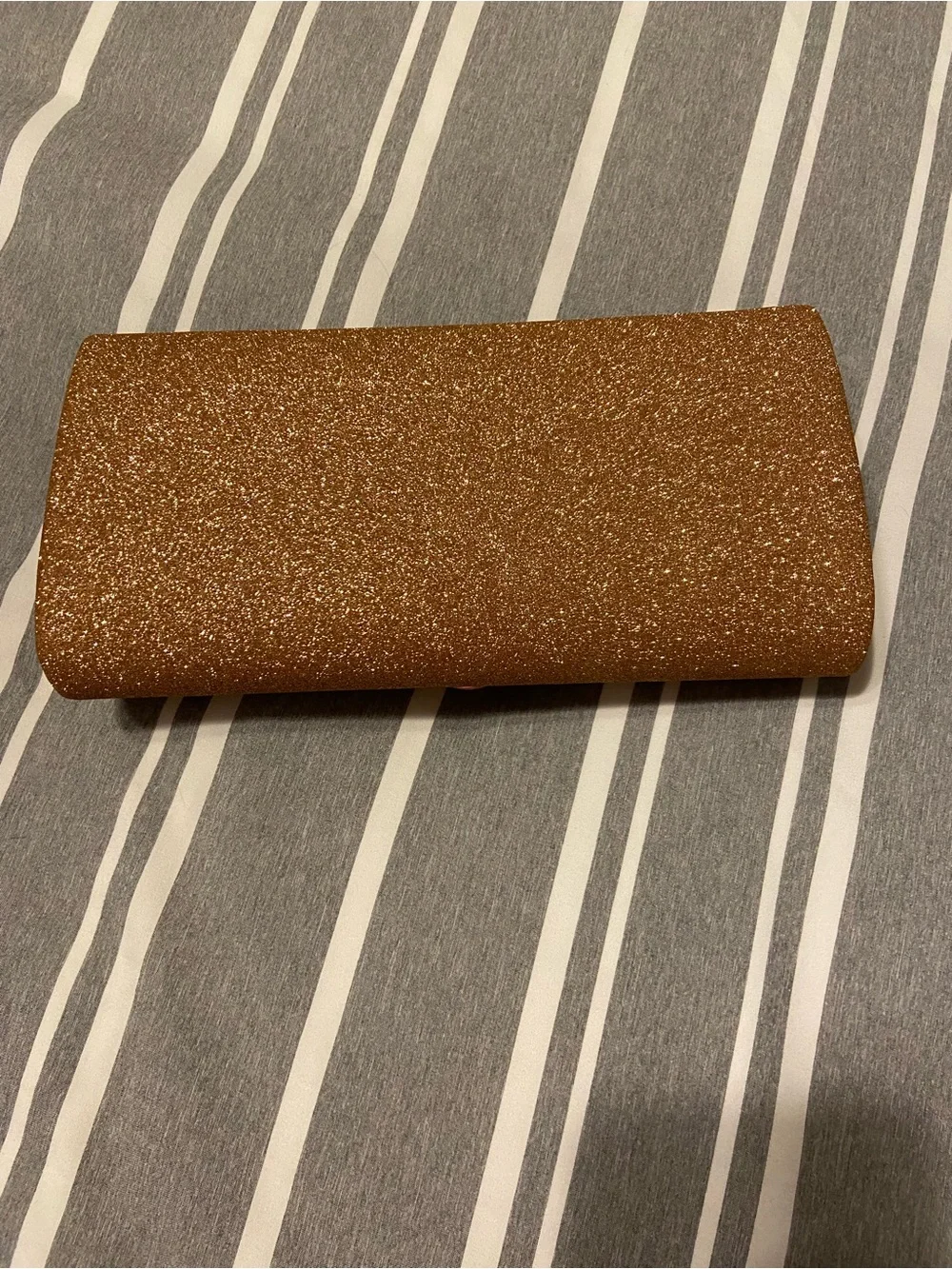 Source Unknown Bronze Glitter Envelope Clutch